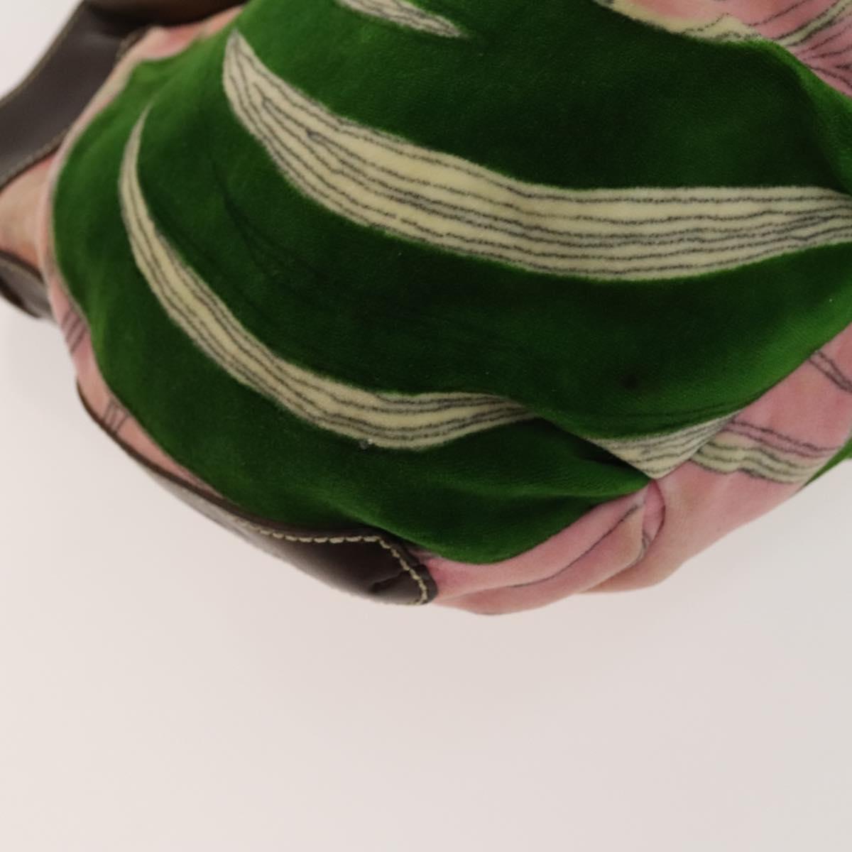 Miu Miu Hand Bag Velor 2way Pink Silver Auth 131588