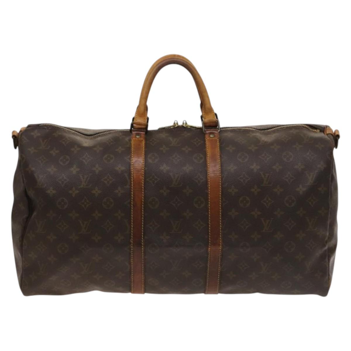 LOUIS VUITTON Monogram Keepall Bandouliere 55 Boston Bag M41414 LV Auth 131601