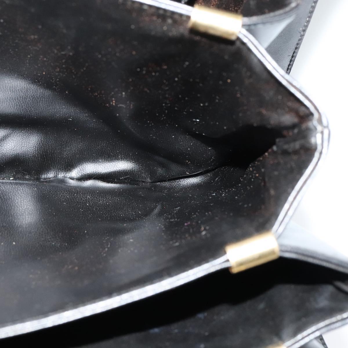 CELINE Shoulder Bag Leather Black Gold Auth 131641
