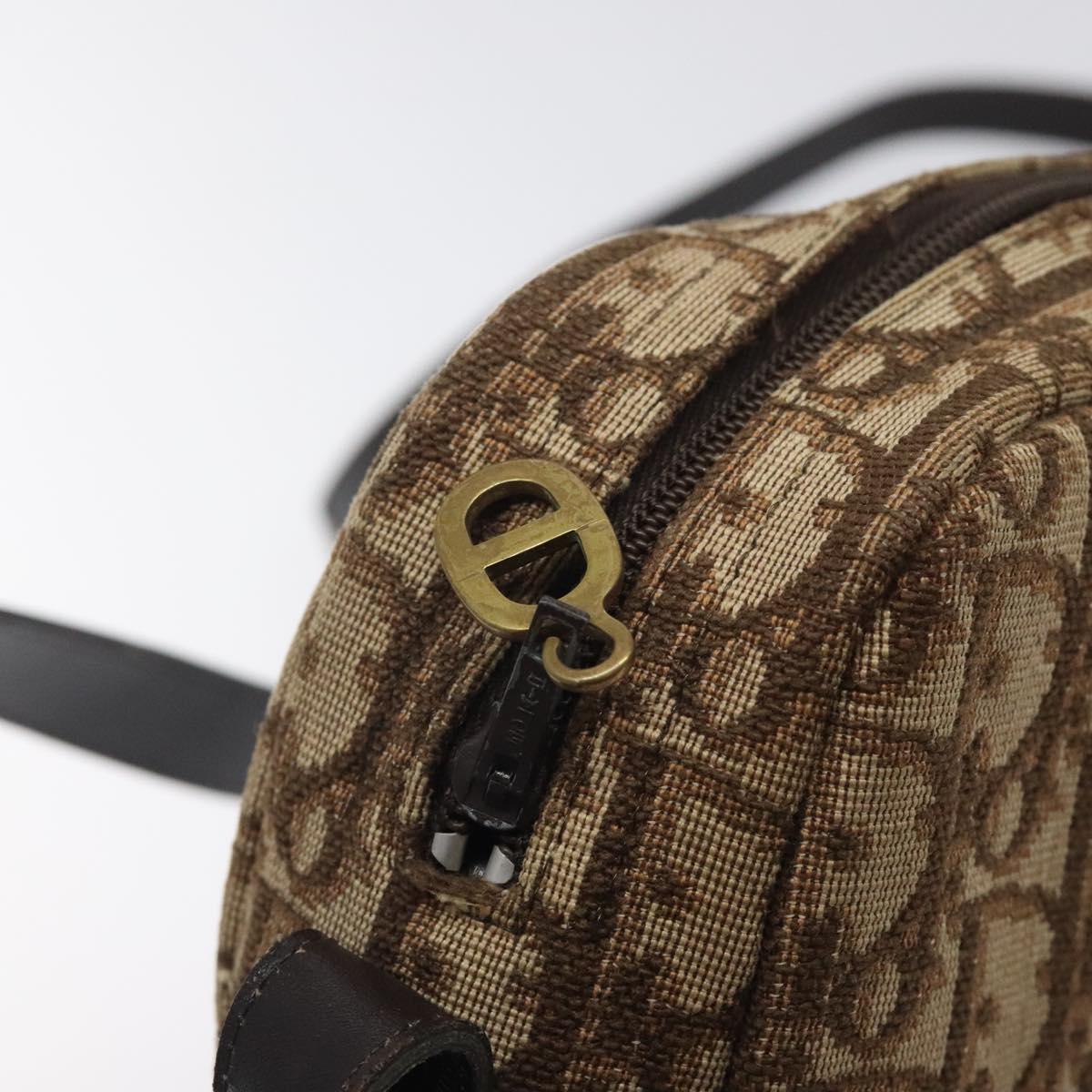 Christian Dior Trotter Canvas Shoulder Bag Brown Auth 131685