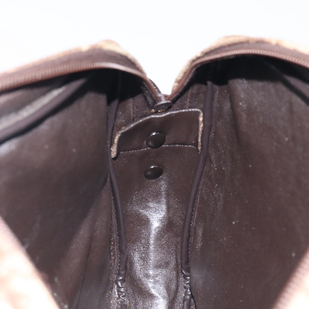 Christian Dior Trotter Canvas Shoulder Bag Brown Auth 131685