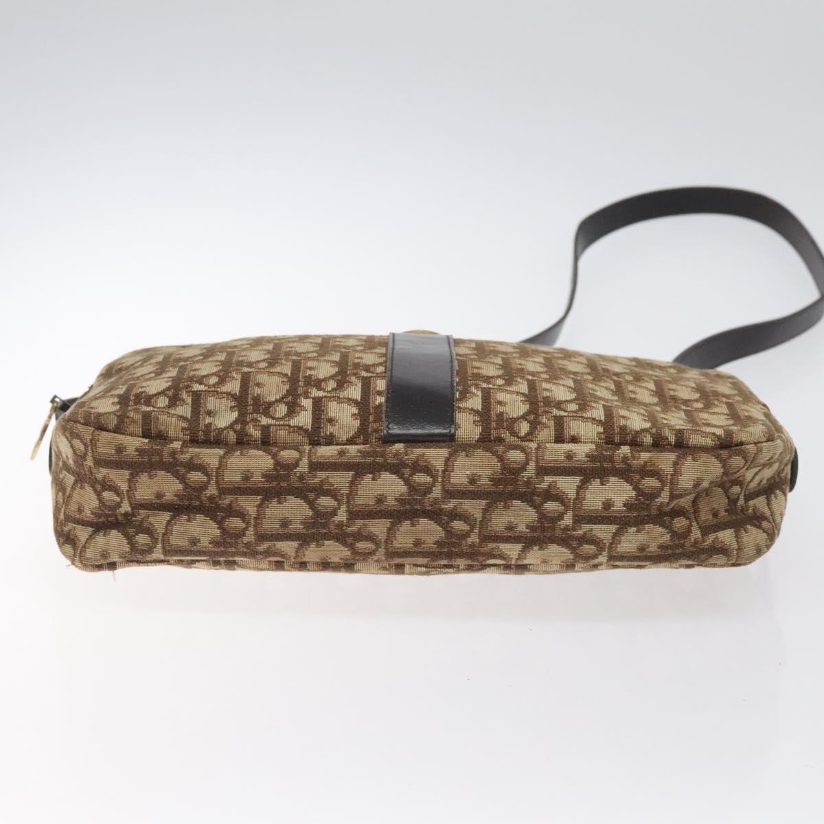 Christian Dior Trotter Canvas Shoulder Bag Brown Auth 131685