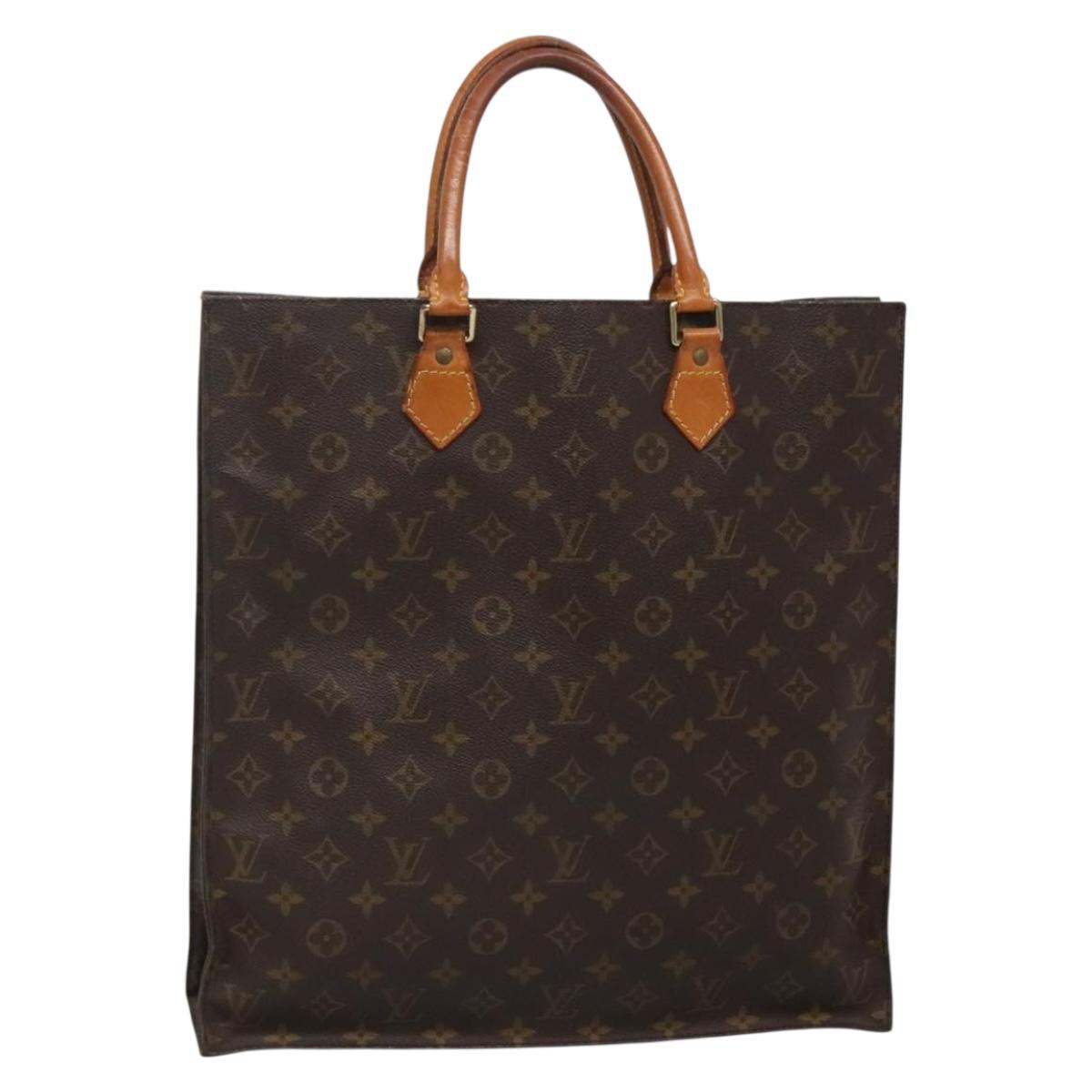 LOUIS VUITTON Monogram Sac Plat Hand Bag M51140 LV Auth 131709