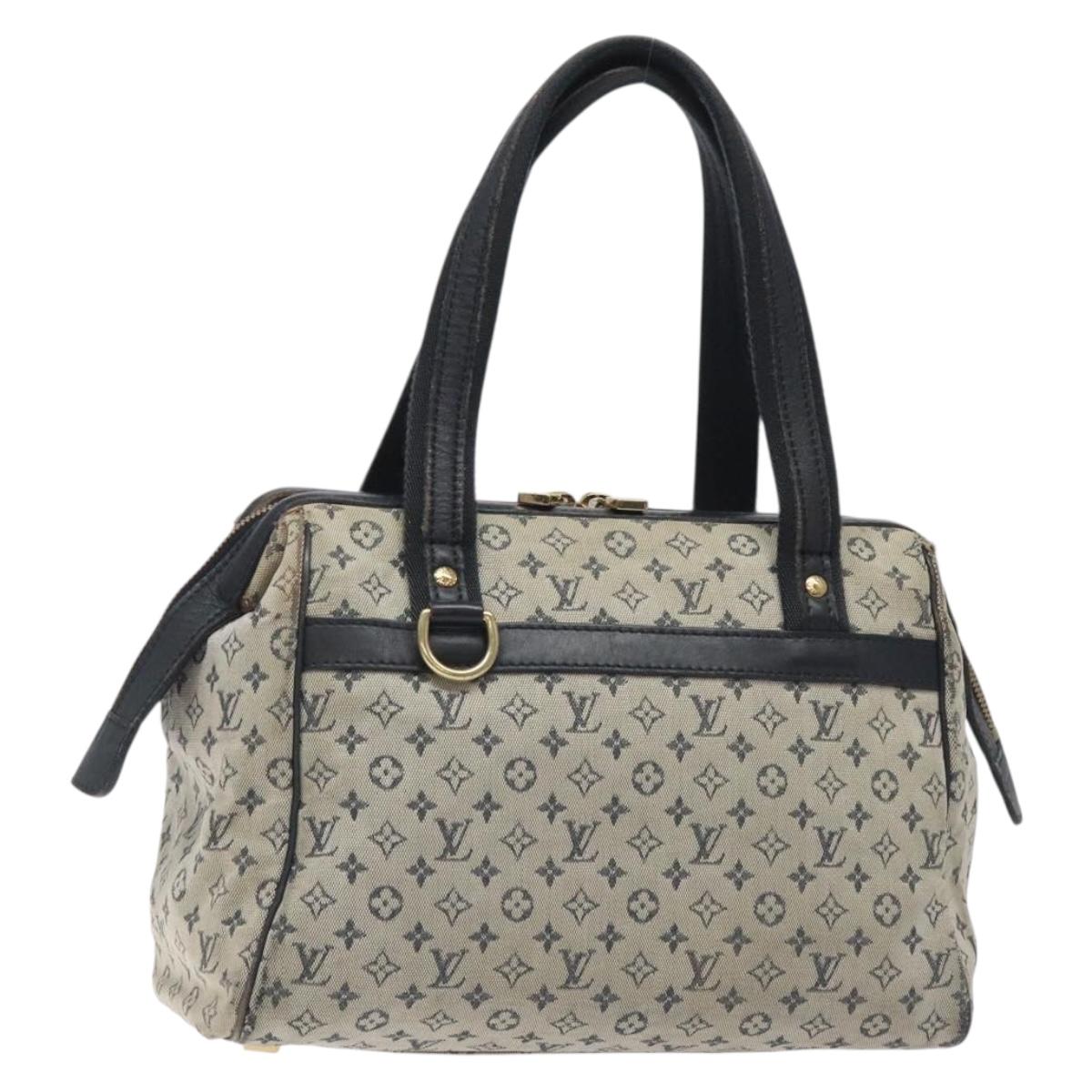 LOUIS VUITTON Monogram Mini Josephine PM Hand Bag Blue M92049 LV Auth 131715