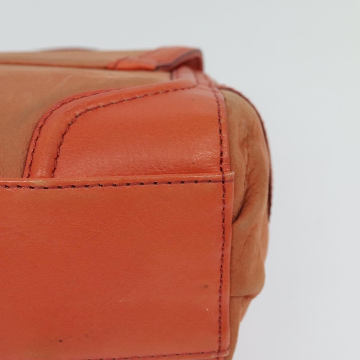 BURBERRY Blue Label Hand Bag Leather 2way Orange Auth 131728