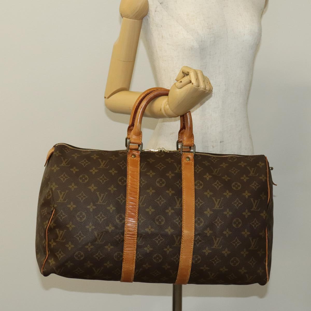 LOUIS VUITTON Monogram Keepall 45 Boston Bag M41428 LV Auth 131758