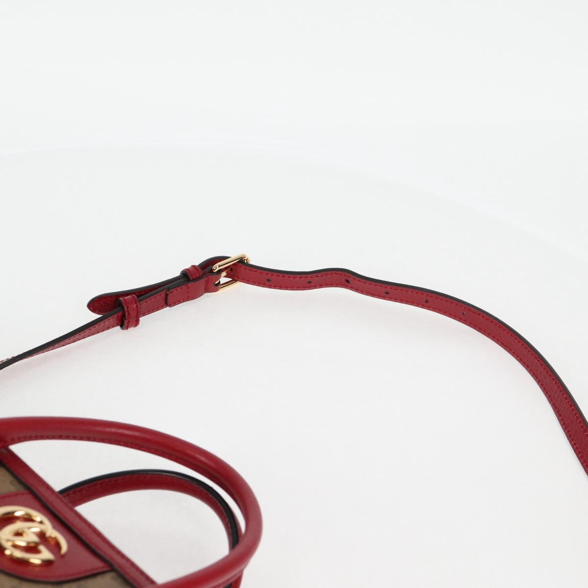 GUCCI Micro GG Supreme Doraemon Hand Bag PVC 2way Brown Gold 653952 Auth 131782SAM