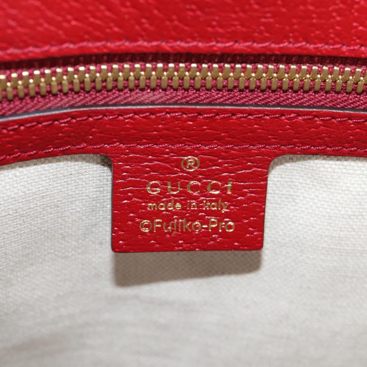 GUCCI Micro GG Supreme Doraemon Hand Bag PVC 2way Brown Gold 653952 Auth 131782SAM