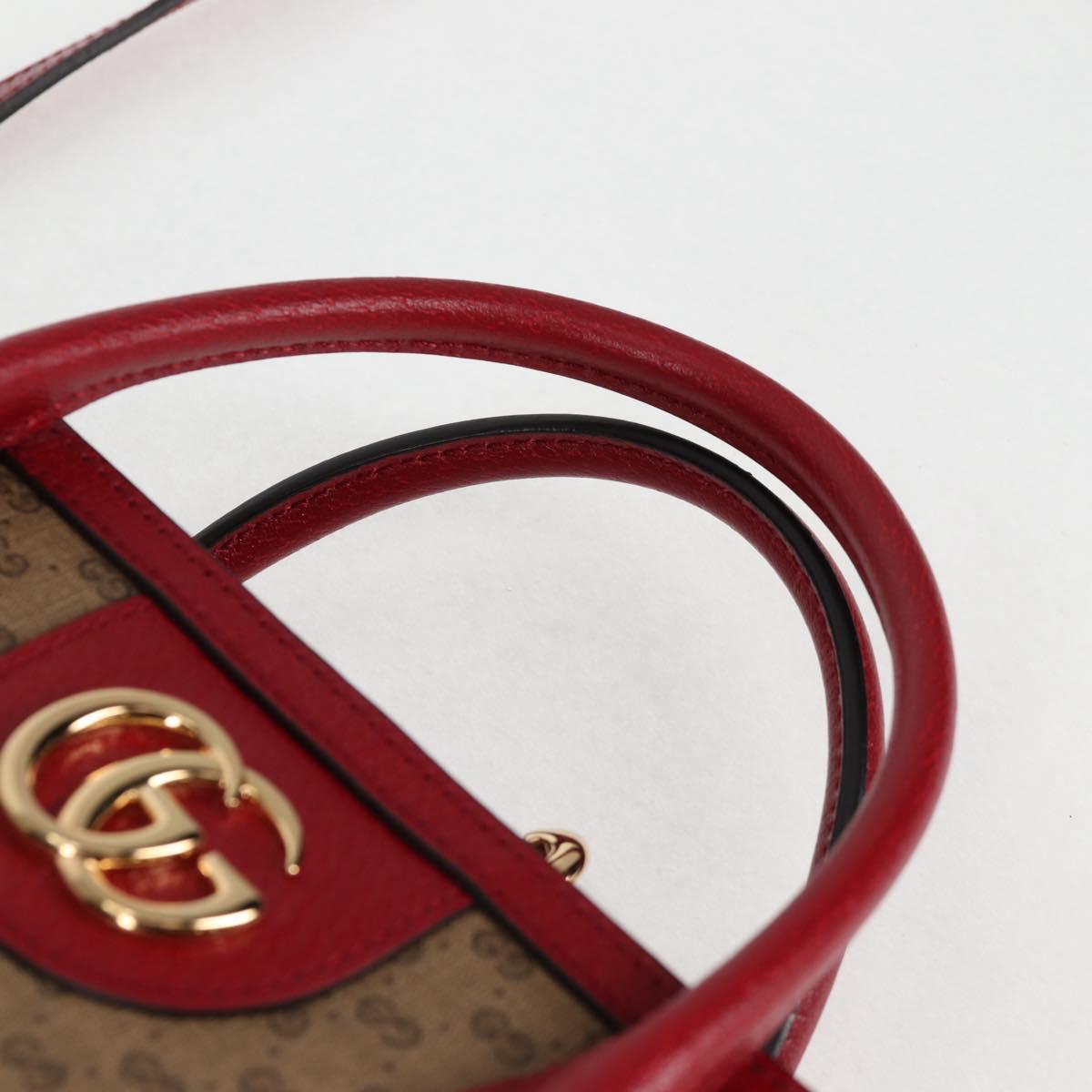 GUCCI Micro GG Supreme Doraemon Hand Bag PVC 2way Brown Gold 653952 Auth 131782SAM