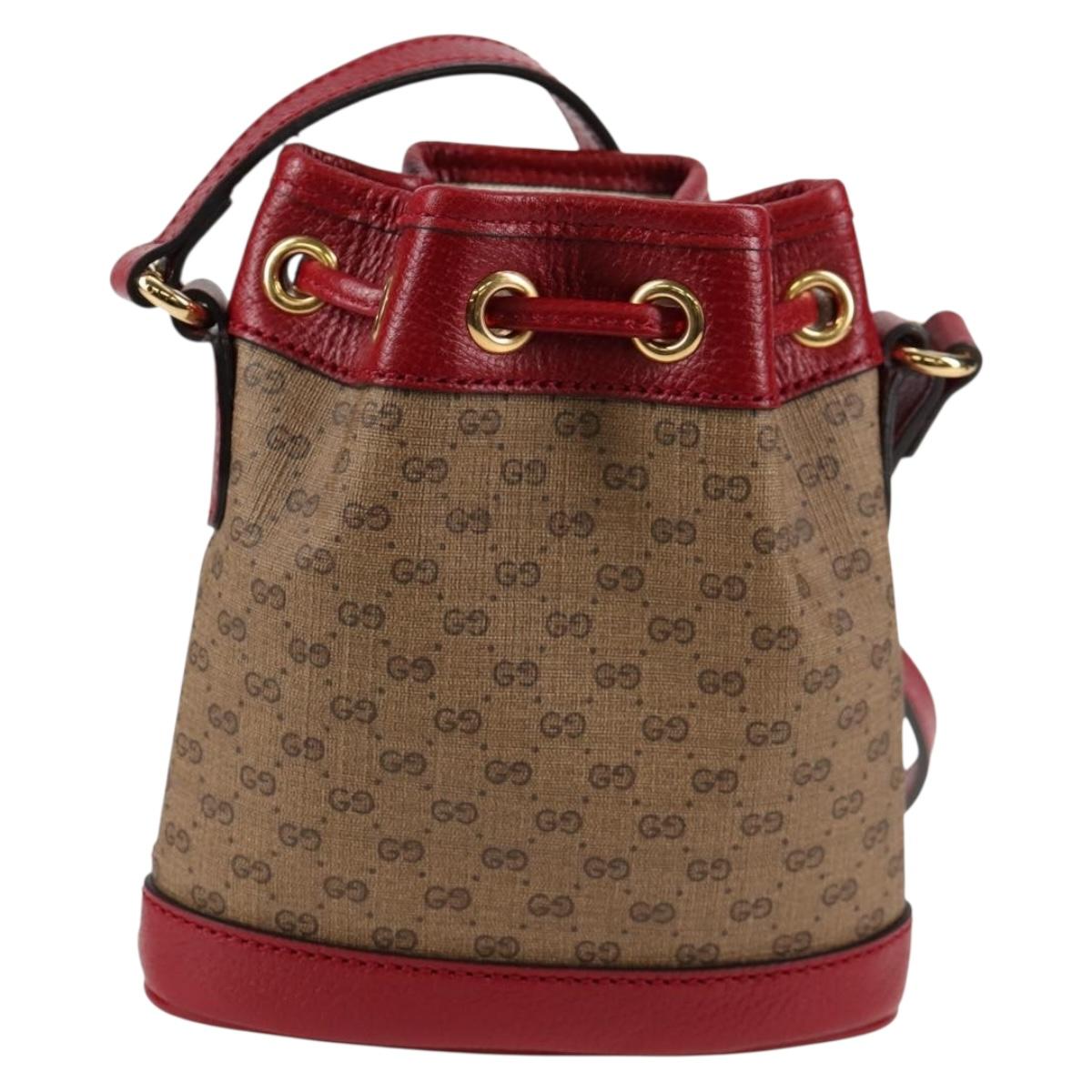 GUCCI Micro GG Supreme Doraemon Collaboration Bag PVC Beige 647801 Auth 131783SM
