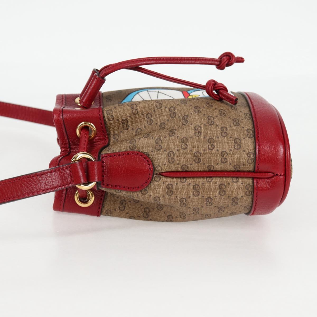 GUCCI Micro GG Supreme Doraemon Collaboration Bag PVC Beige 647801 Auth 131783SM