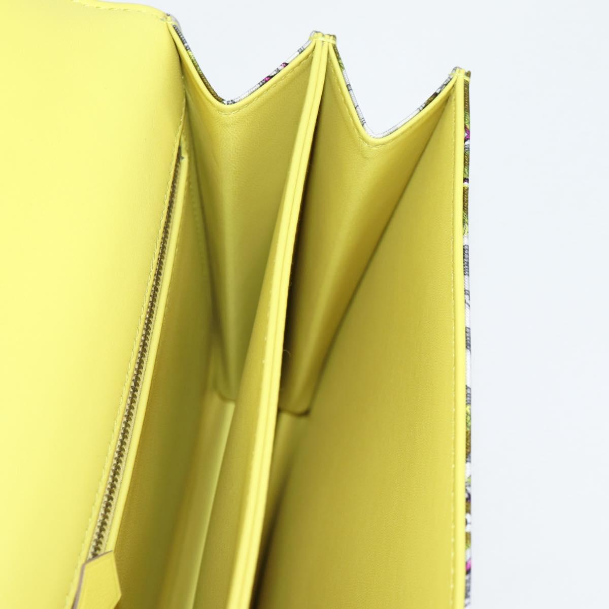 HERMES Shoulder Bag Satin Yellow Silver Auth 131787SM