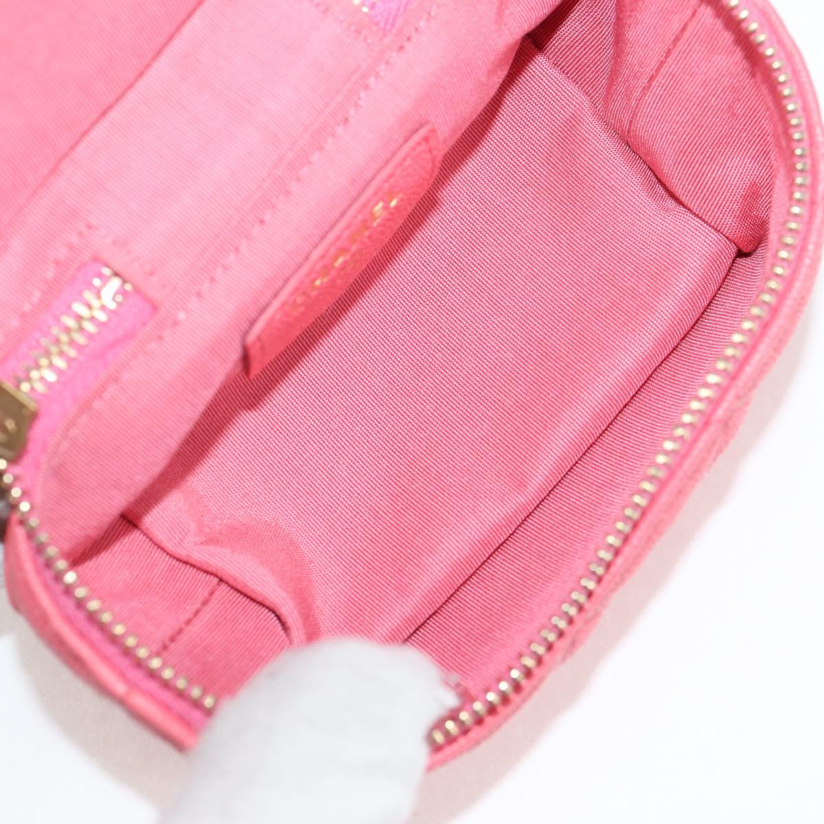 CHANEL Matelasse Chain Shoulder Bag Caviar Skin 2way Pink Gold CC Auth 131801M