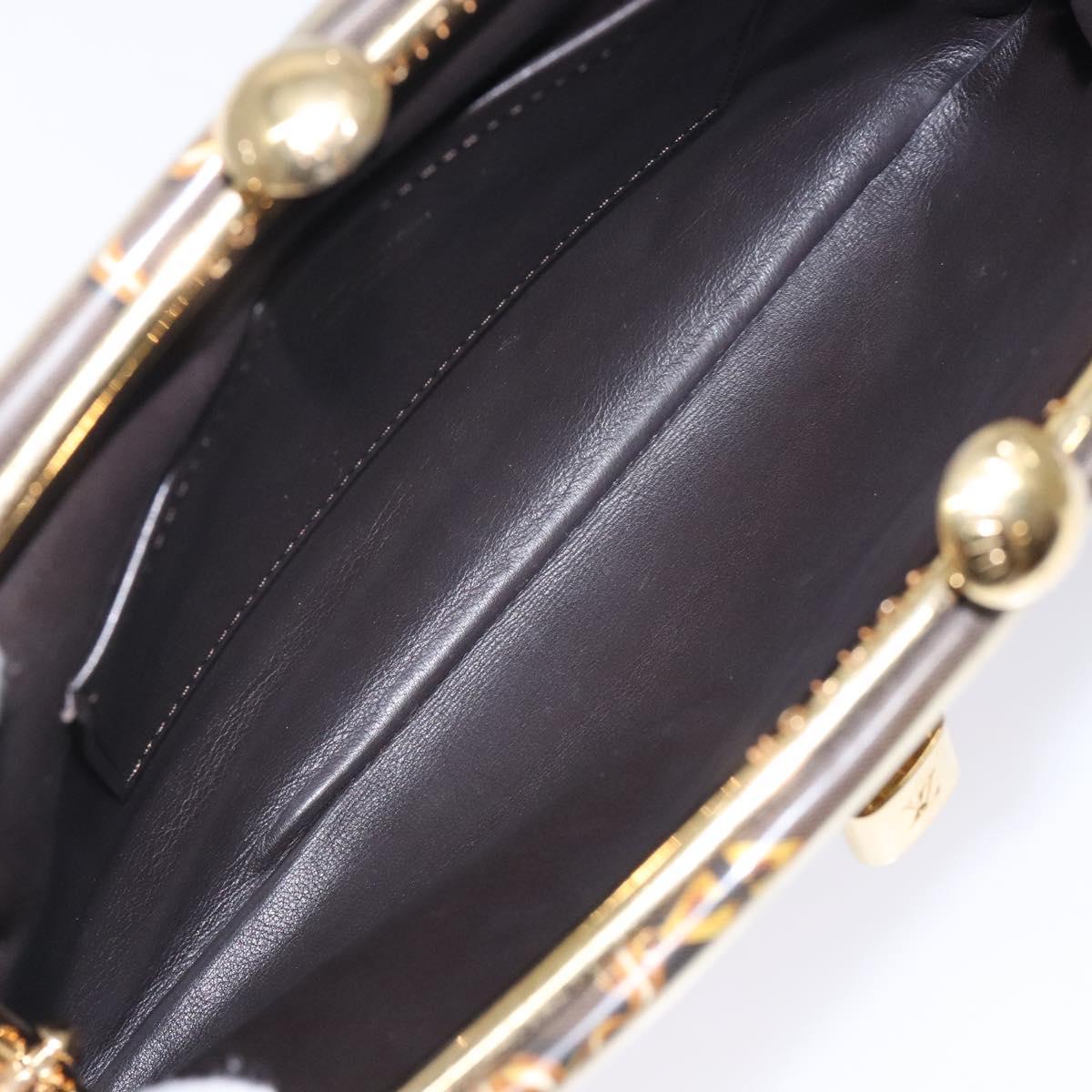 LOUIS VUITTON Monogram Charm Sac Fermoir Bag Dark Brown M95155 LV Auth 131805