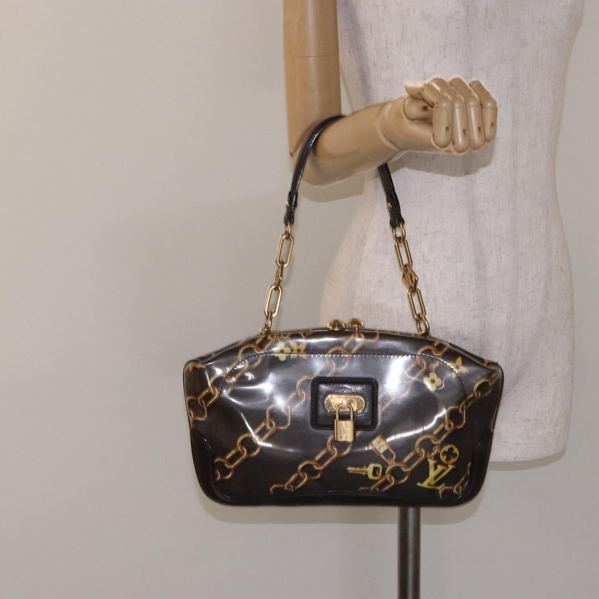 LOUIS VUITTON Monogram Charm Sac Fermoir Bag Dark Brown M95155 LV Auth 131805