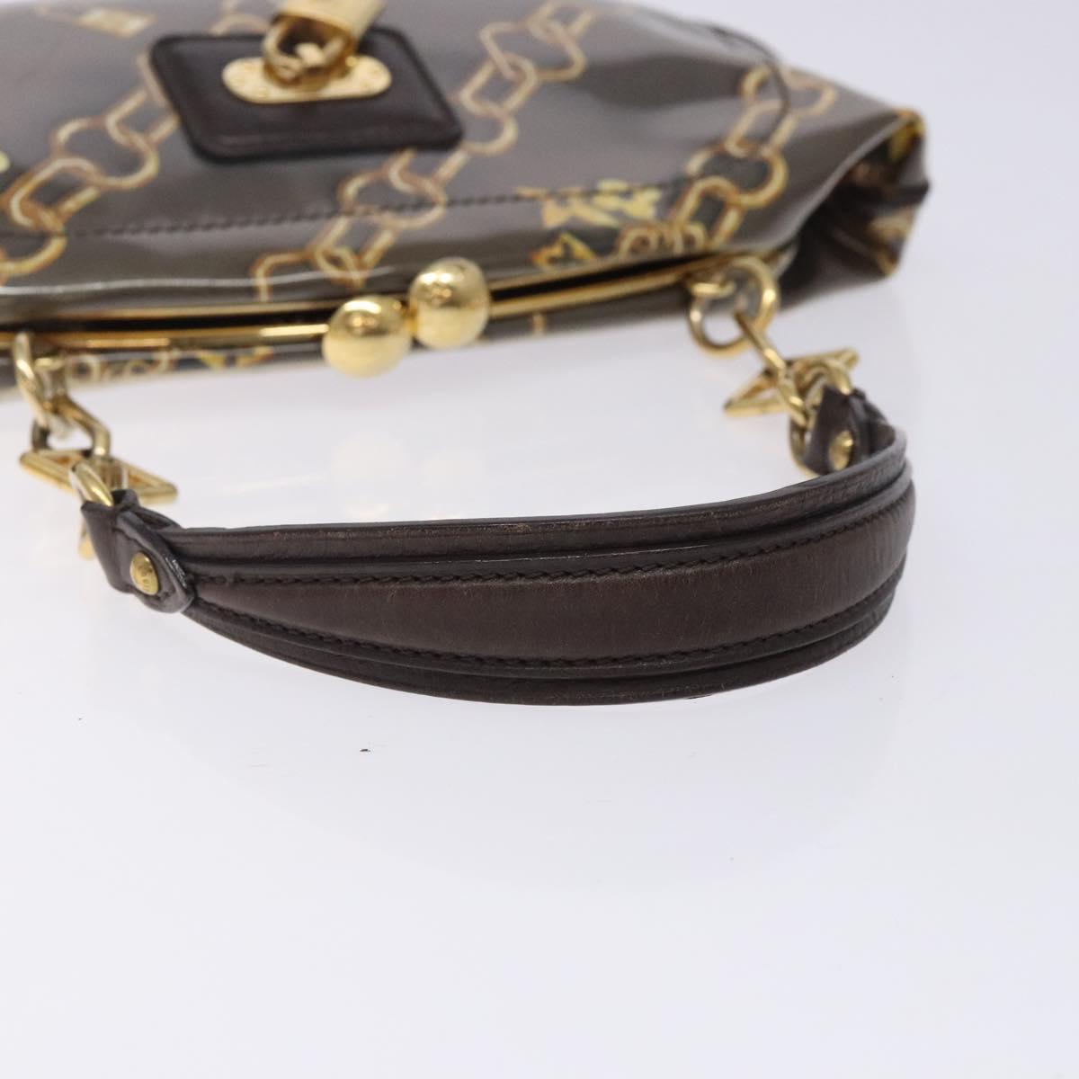 LOUIS VUITTON Monogram Charm Sac Fermoir Bag Dark Brown M95155 LV Auth 131805