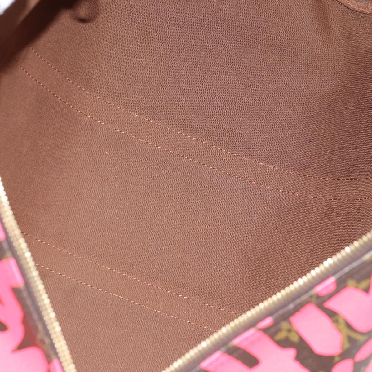 LOUIS VUITTON Monogram graffiti Keepall 50 Boston Bag Gold M93698 Auth 131813SV