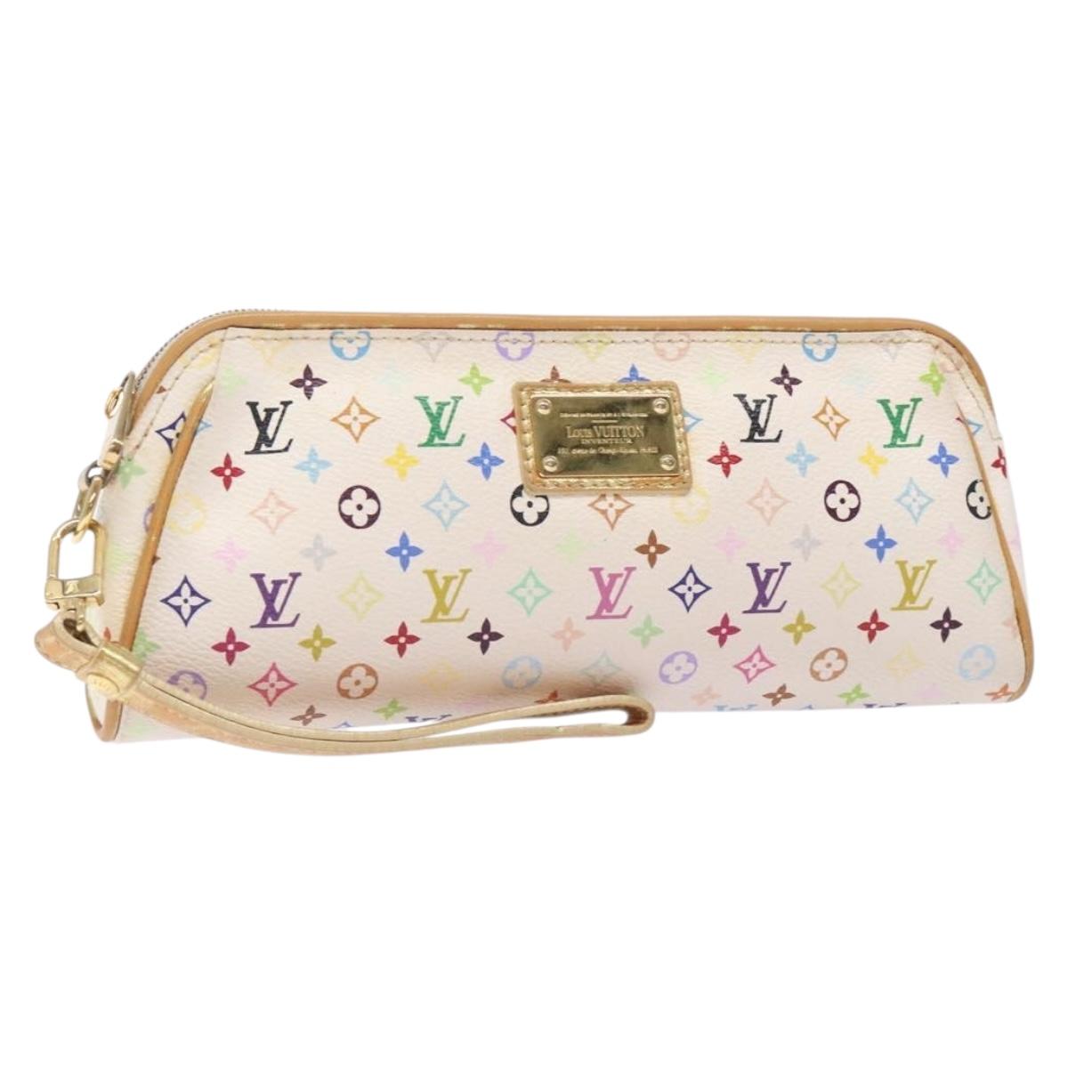 LOUIS VUITTON Monogram Multicolor Kate Pouch White Bron M55212 LV Auth 131816