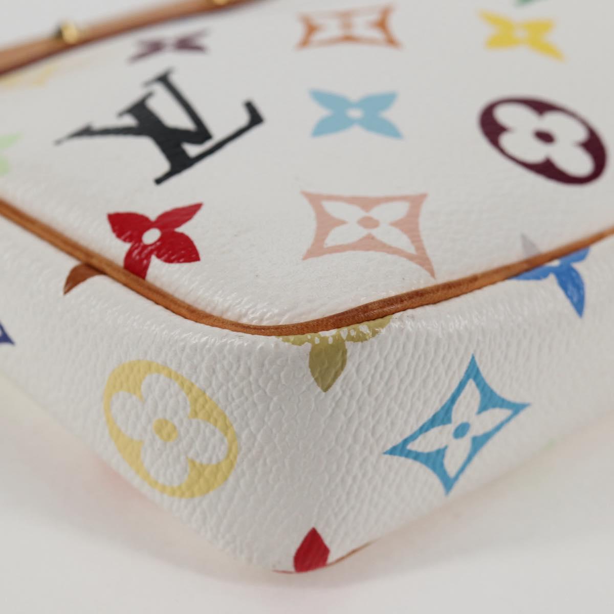 LOUIS VUITTON Multicolor Pochette Accessoires Pouch White M92649 LV Auth 131817V