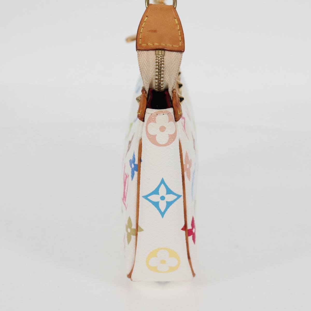 LOUIS VUITTON Multicolor Pochette Accessoires Pouch White M92649 LV Auth 131817V