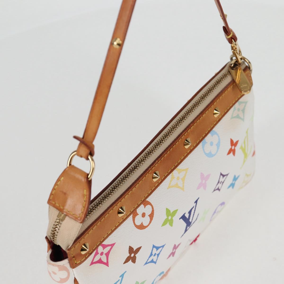 LOUIS VUITTON Multicolor Pochette Accessoires Pouch White M92649 LV Auth 131817V
