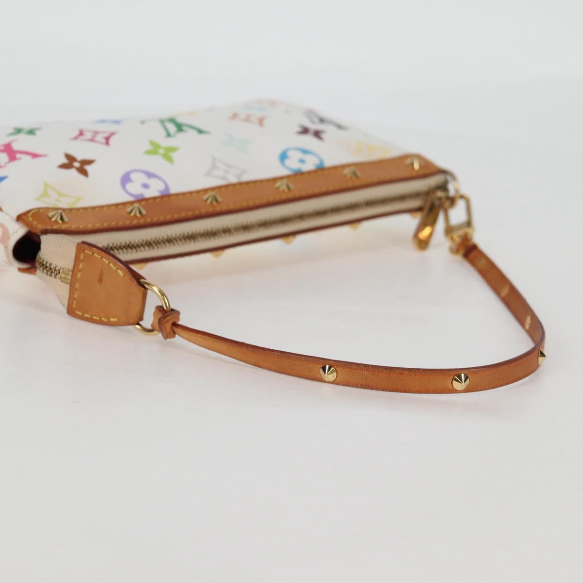 LOUIS VUITTON Multicolor Pochette Accessoires Pouch White M92649 LV Auth 131817V