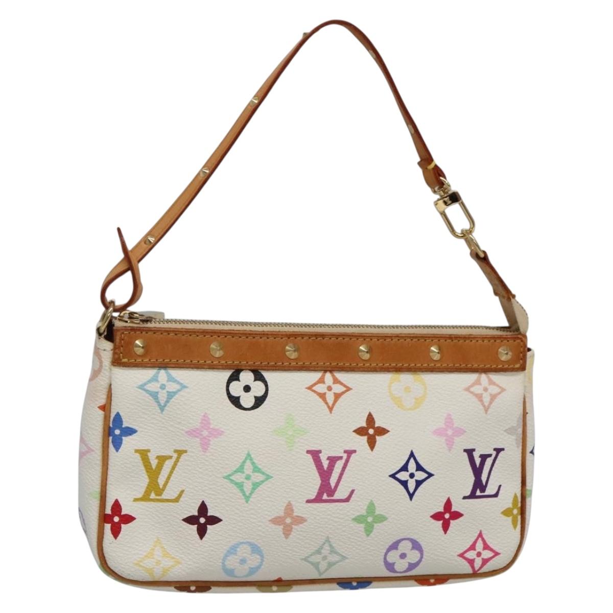 LOUIS VUITTON Monogram Multicolor Pochette Pouch White M92649 LV Auth 131818