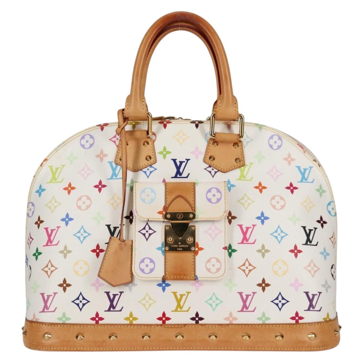 LOUIS VUITTON Monogram Multicolor Alma GM Hand Bag White M40441 LV Auth 131827V