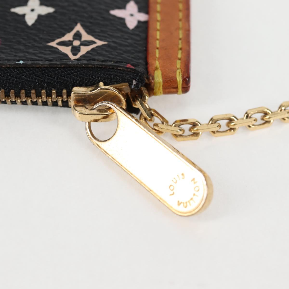 LOUIS VUITTON Multicolor Pochette Cles Coin Purse Black M13664 LV Auth 131839V