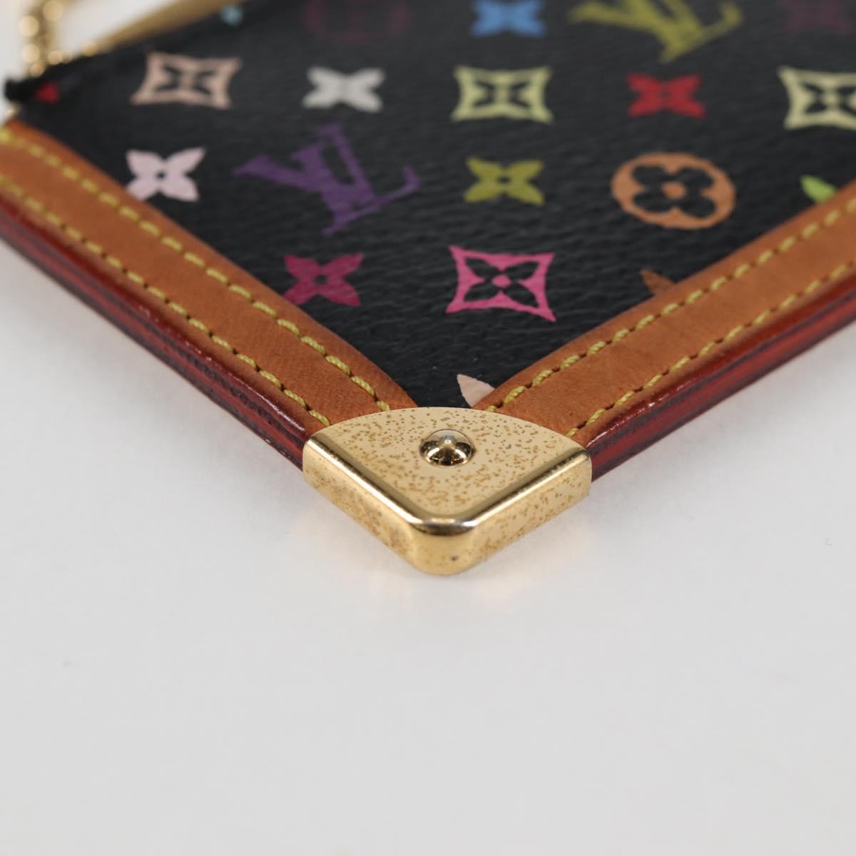 LOUIS VUITTON Multicolor Pochette Cles Coin Purse Black M13664 LV Auth 131839V