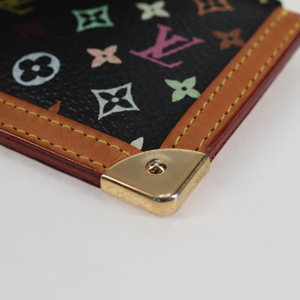 LOUIS VUITTON Multicolor Pochette Cles Coin Purse Black M13664 LV Auth 131839V