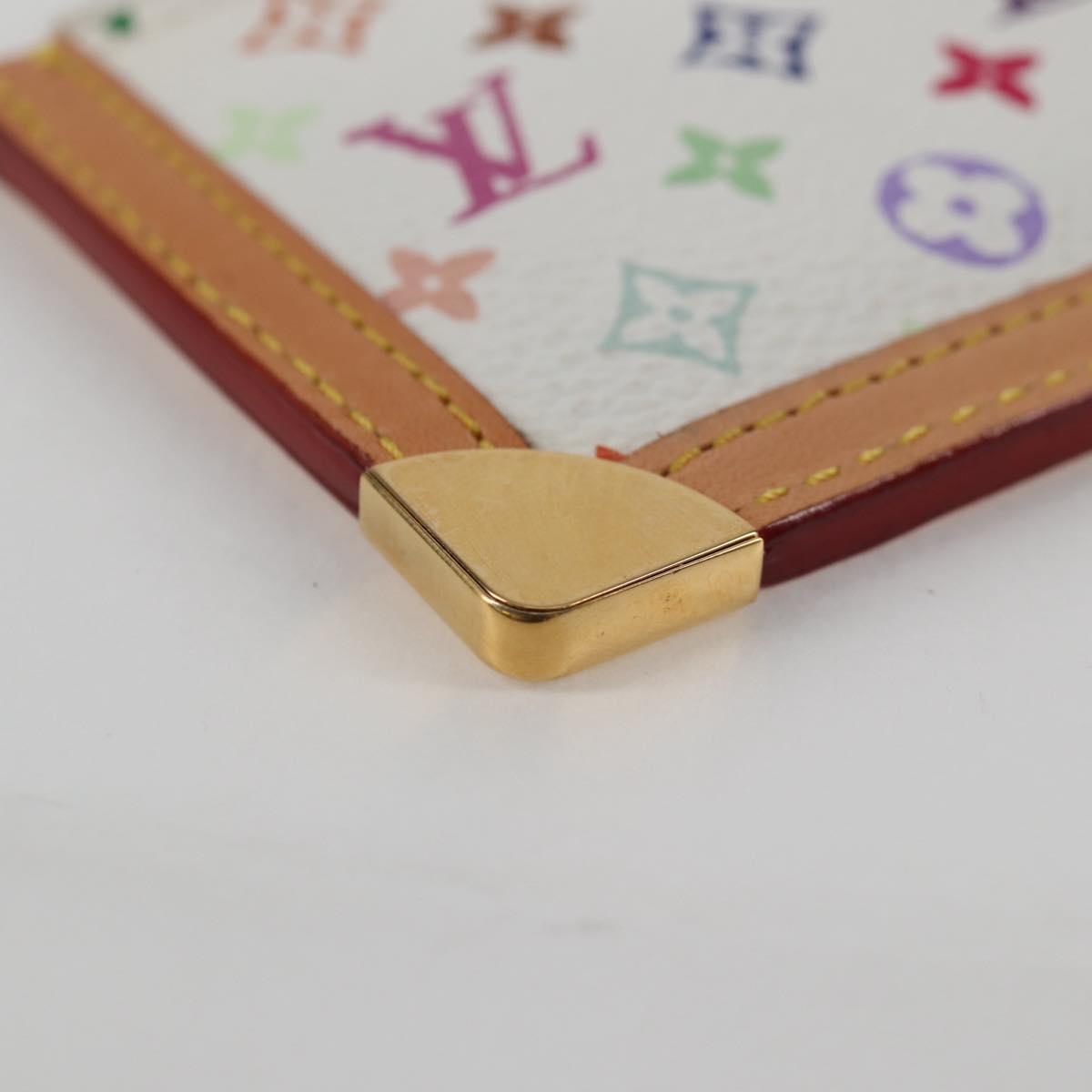 LOUIS VUITTON Multicolor Pochette Cles Coin Purse White M92655 LV Auth 131840V