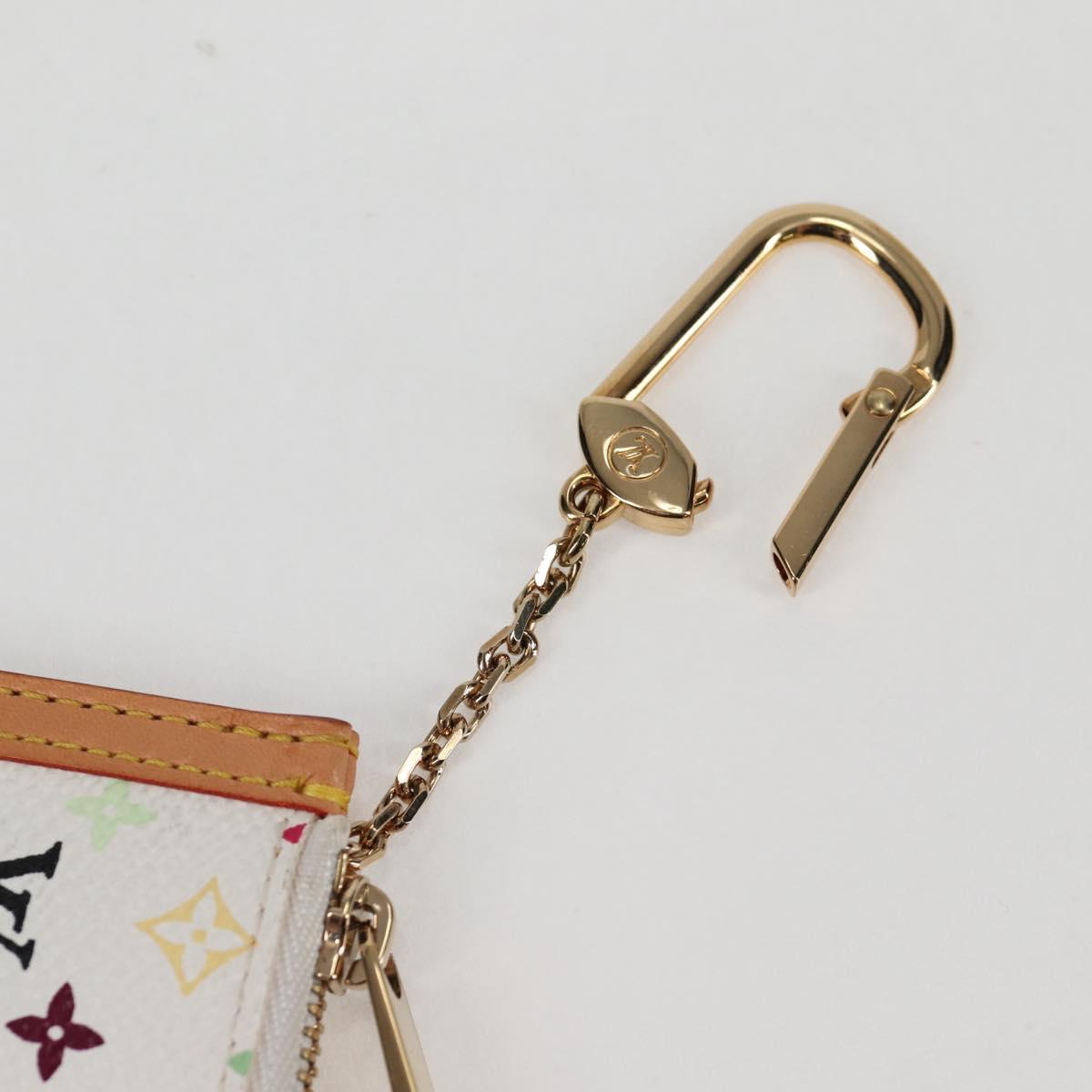 LOUIS VUITTON Multicolor Pochette Cles Coin Purse White M92655 LV Auth 131840V