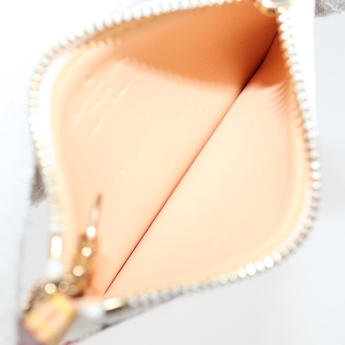 LOUIS VUITTON Multicolor Pochette Cles Coin Purse White M92655 LV Auth 131840V