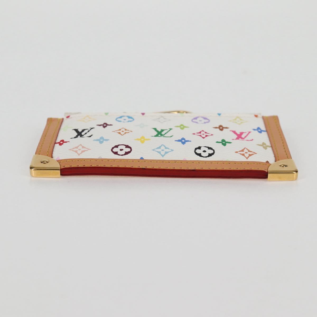 LOUIS VUITTON Multicolor Pochette Cles Coin Purse White M92655 LV Auth 131840V