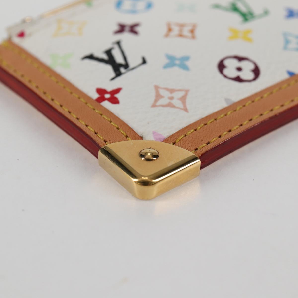 LOUIS VUITTON Multicolor Pochette Cles Coin Purse White M92655 LV Auth 131840V