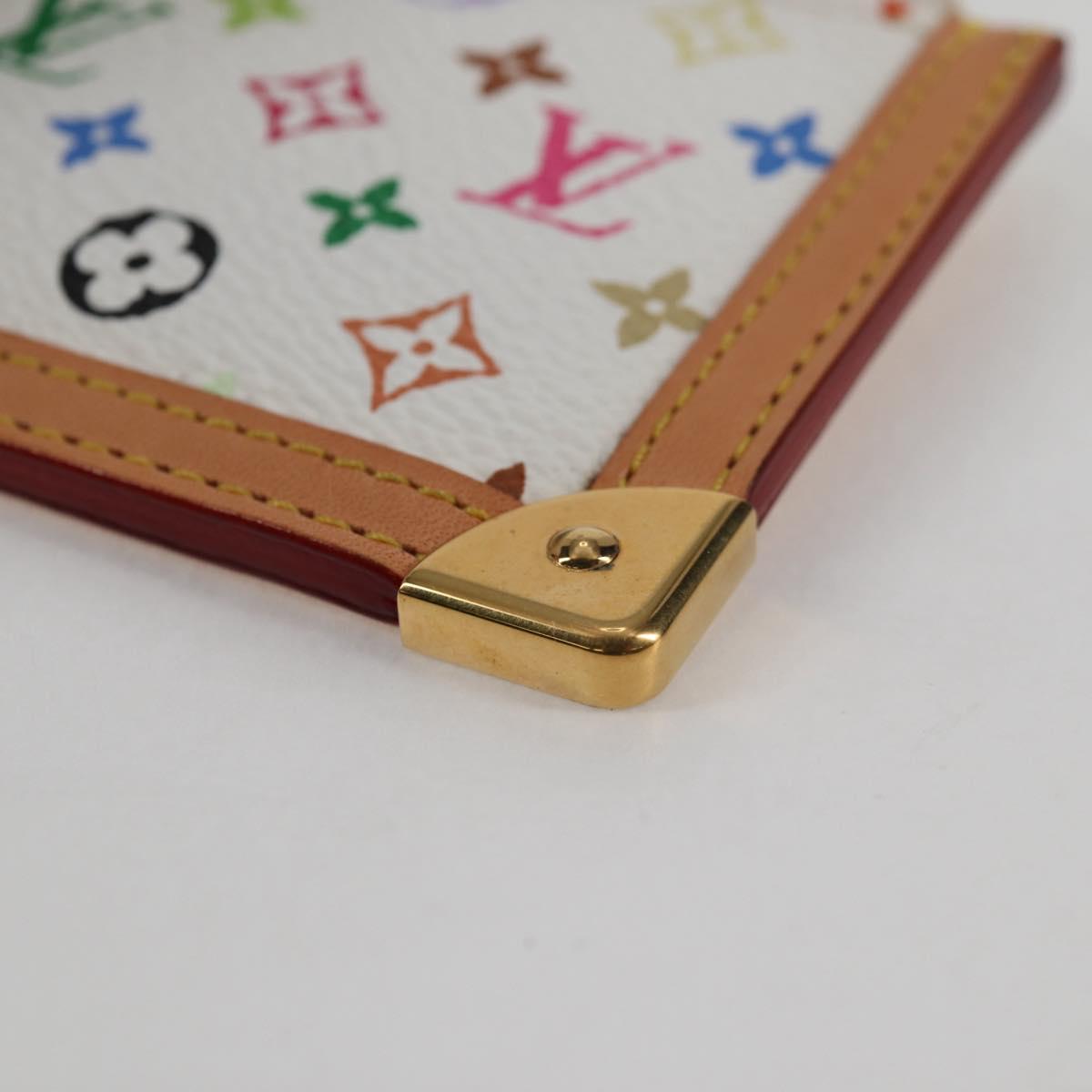 LOUIS VUITTON Multicolor Pochette Cles Coin Purse White M92655 LV Auth 131840V