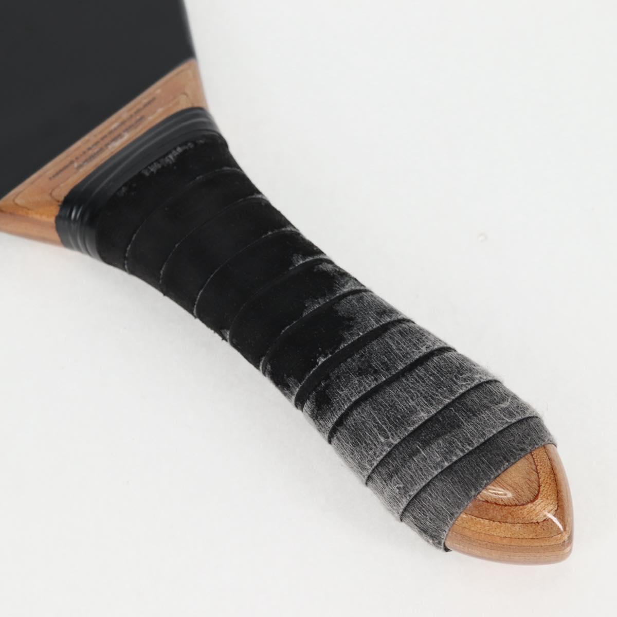 CHANEL Club Case Wood Racket and Rubber ball set Black CC Auth 131858V