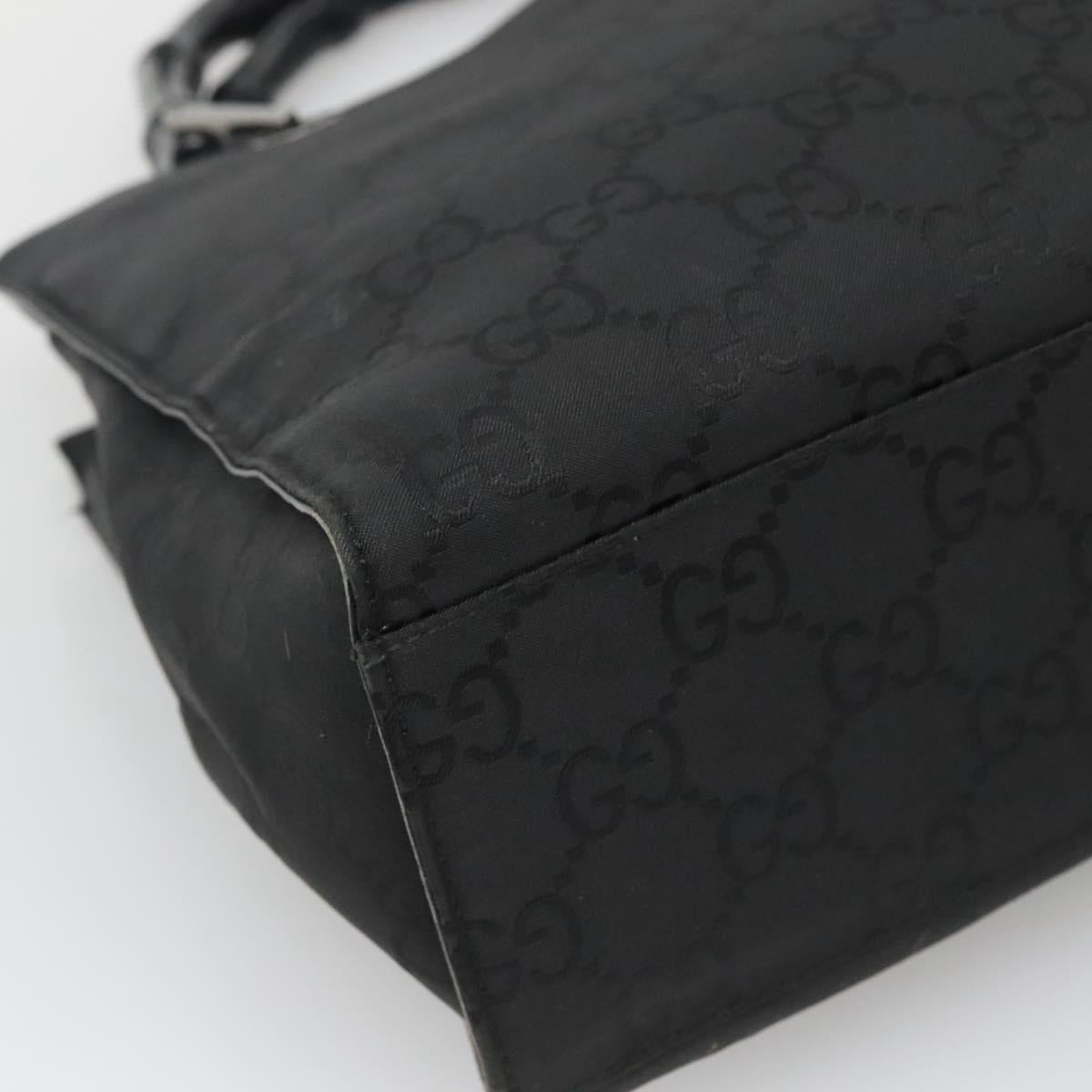 GUCCI Bamboo GG Canvas Hand Bag Nylon Black 002 1016 Auth 131953