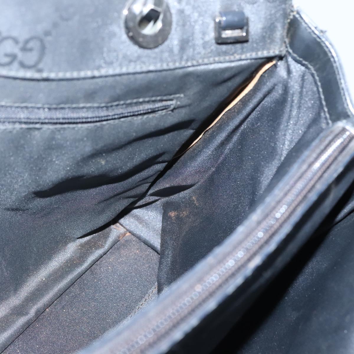 GUCCI Bamboo GG Canvas Hand Bag Nylon Black 002 1016 Auth 131953
