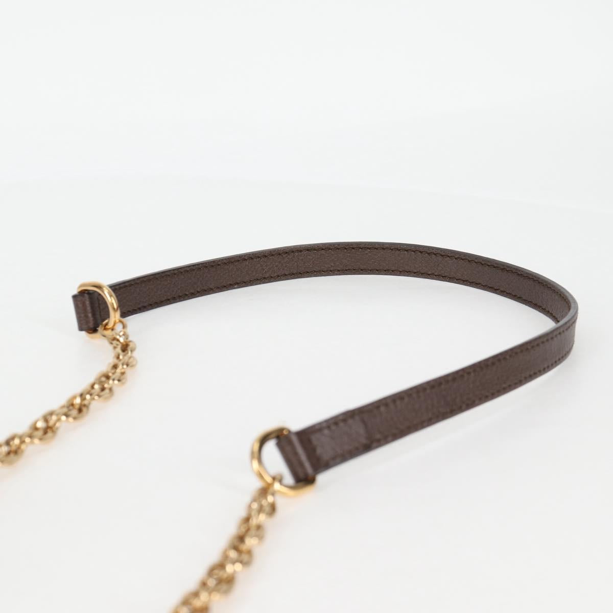 GUCCI GG Marmont Web Sherry Line Chain Bag PVC Beige Gold 550618 Auth 131980M