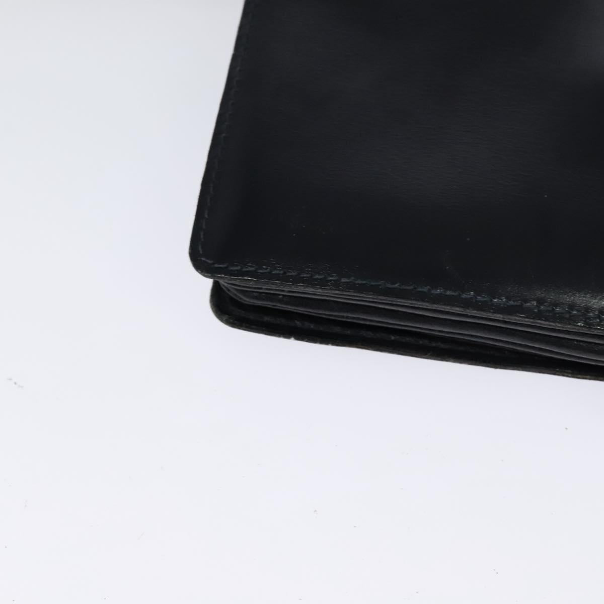 CELINE Shoulder Bag Leather Navy Gold Auth 132033