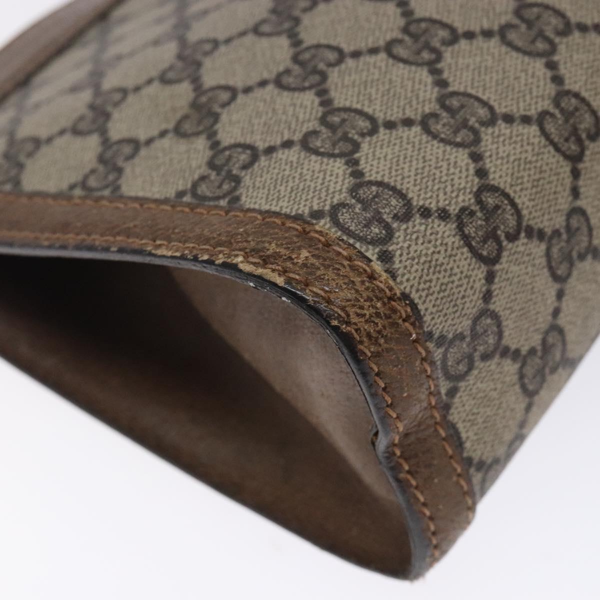 GUCCI GG Supreme Web Sherry Line Clutch Bag PVC Beige 001 014 2125 Auth 132048
