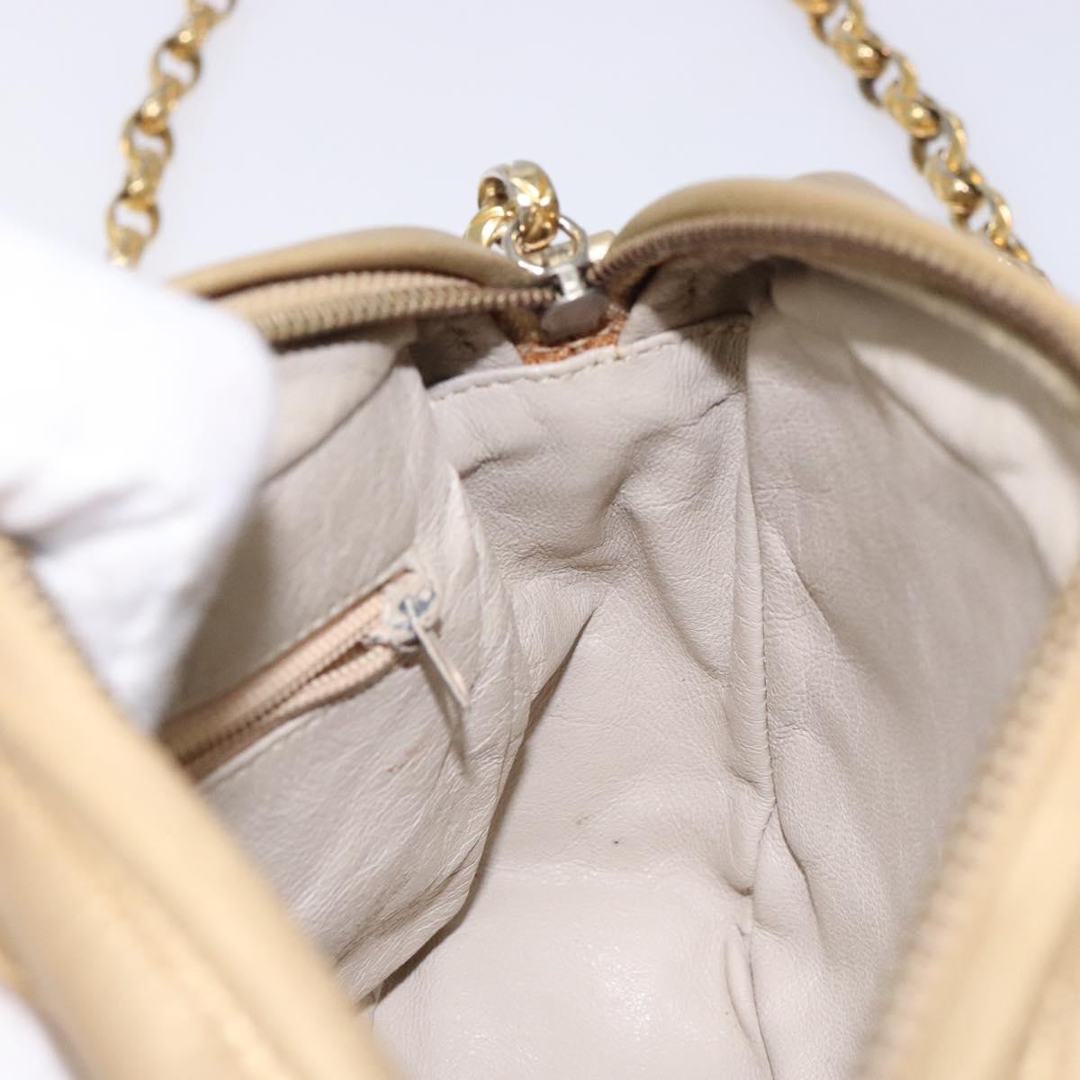 CHANEL Matelasse COCO Mark Chain Shoulder Bag Lamb Skin Gold CC Auth 132059A