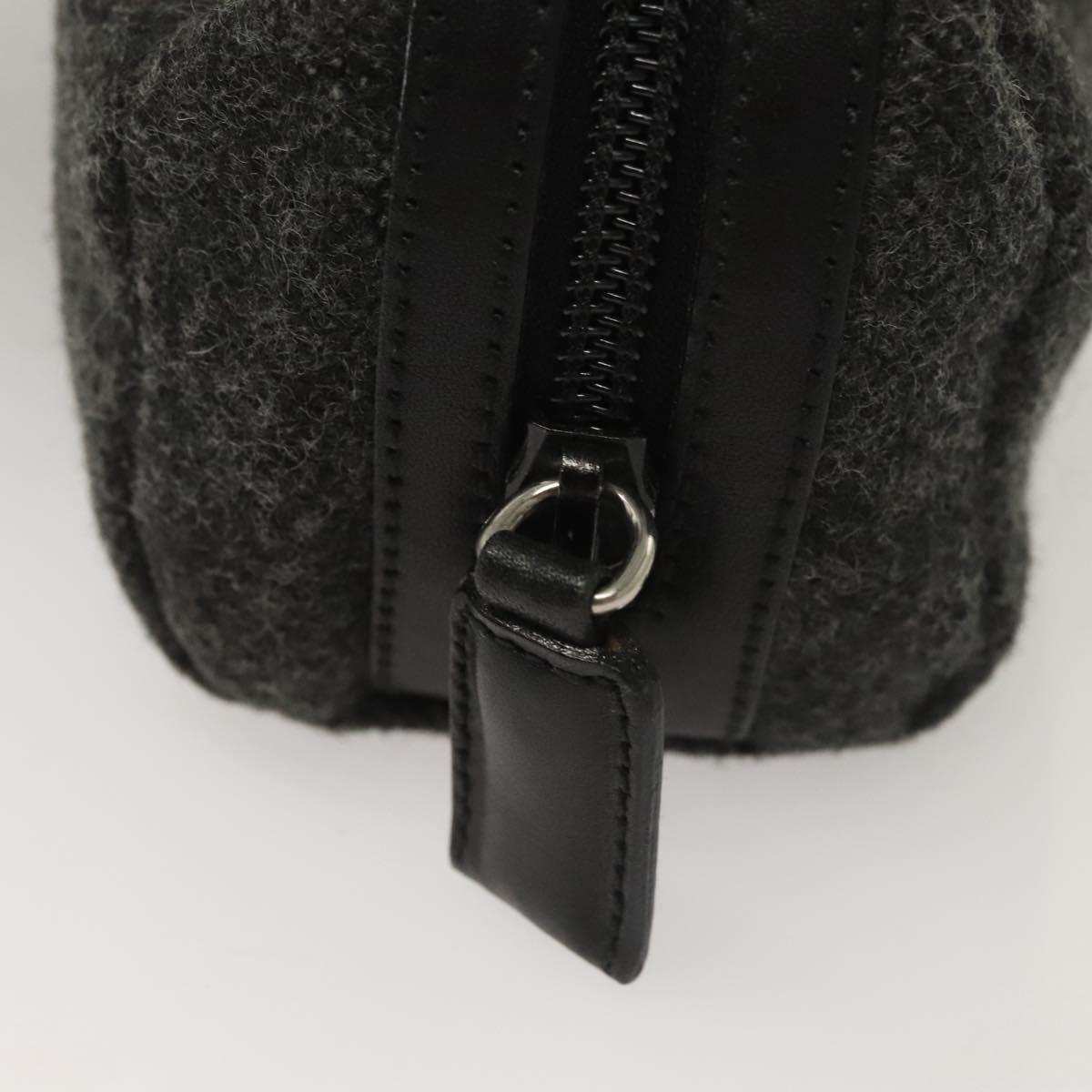 PRADA Pouch Wool Black Auth 132085