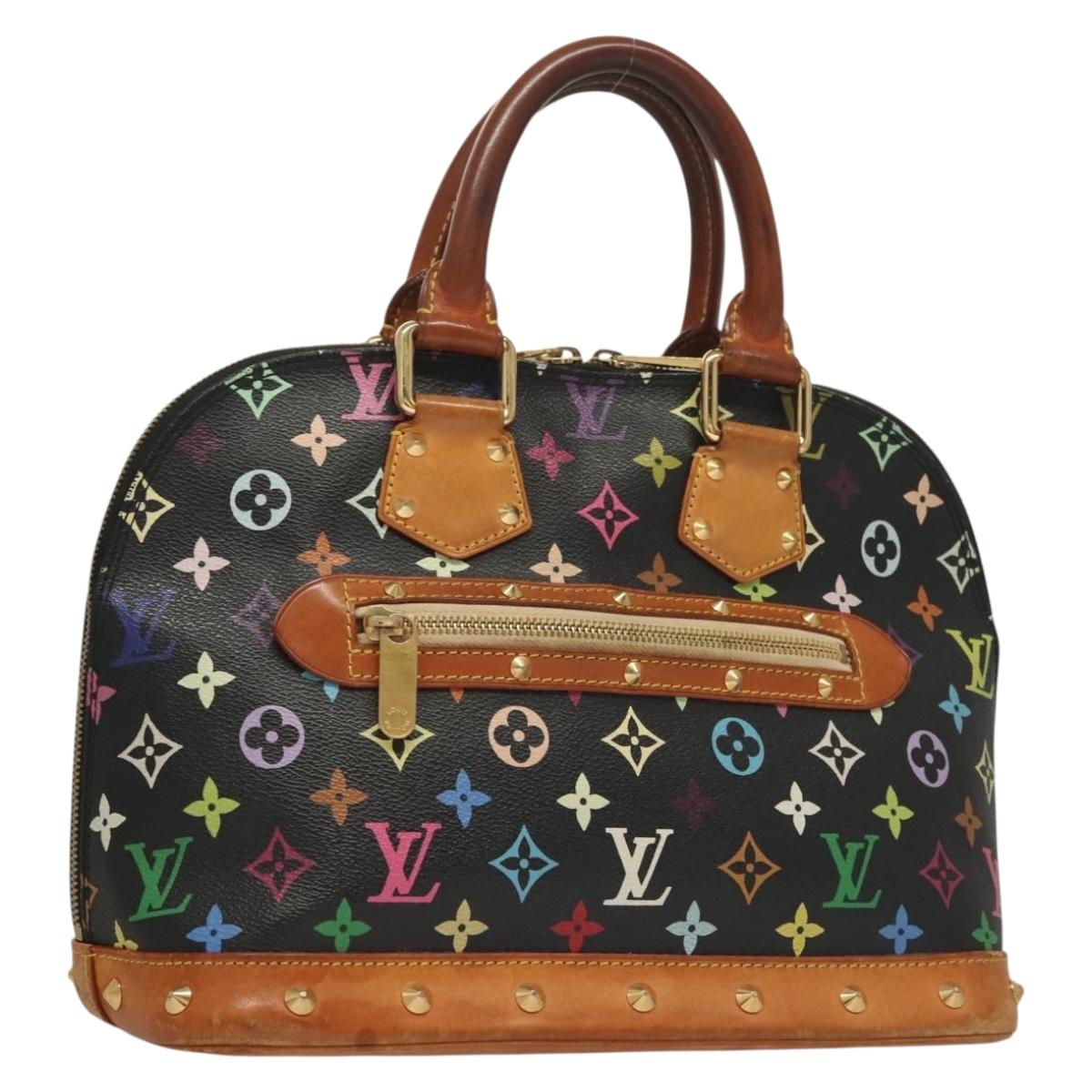 LOUIS VUITTON Monogram Multicolor Alma Hand Bag Black M92646 LV Auth 132113