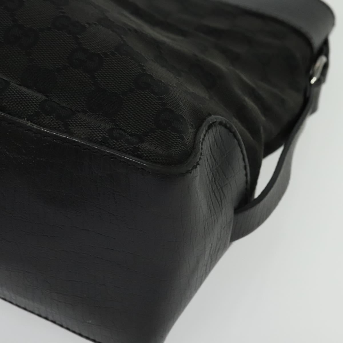 GUCCI GG Canvas Hand Bag Black Silver 106251 214397 Auth 132133