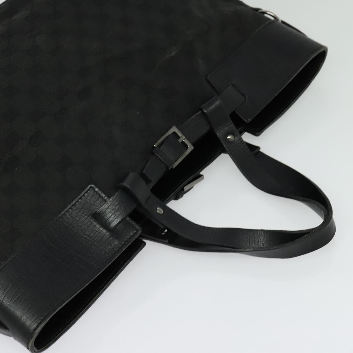 GUCCI GG Canvas Hand Bag Black Silver 106251 214397 Auth 132133