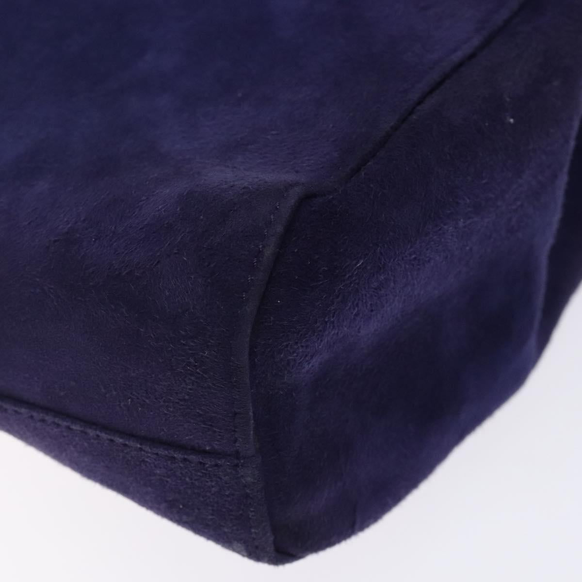 PRADA Hand Bag Suede Purple Gold Auth 132139