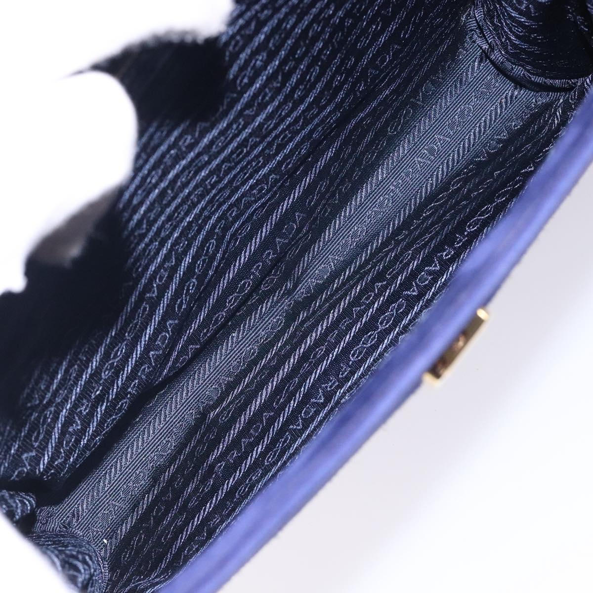 PRADA Hand Bag Suede Purple Gold Auth 132139